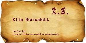 Klim Bernadett névjegykártya